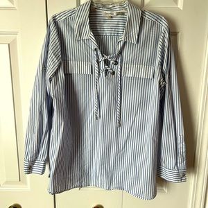 Calvin Klein like new striped long sleeve blouse